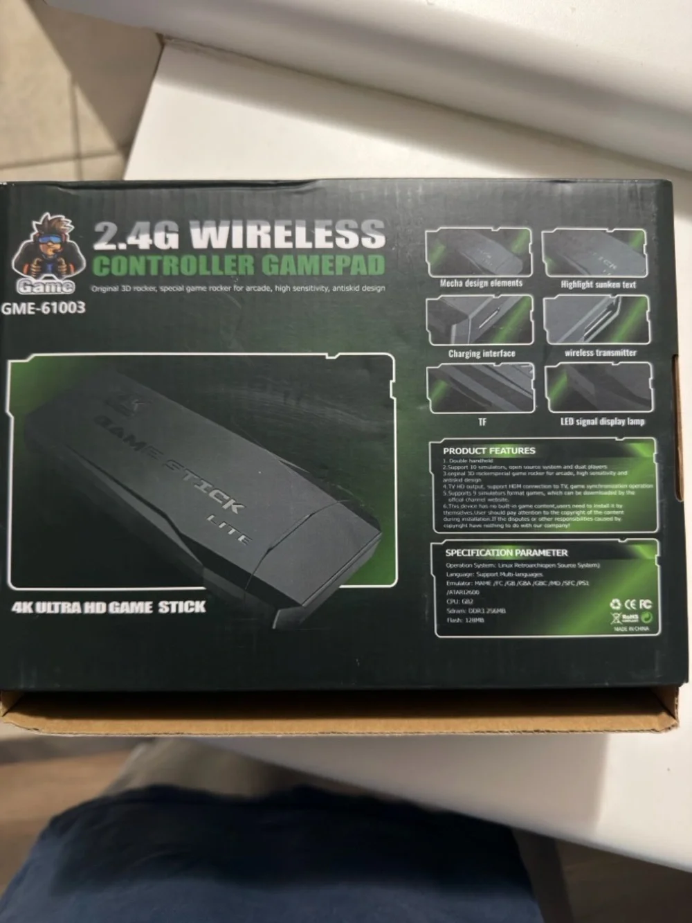 2.4G Wireless HDMI Game Console Stick - Black